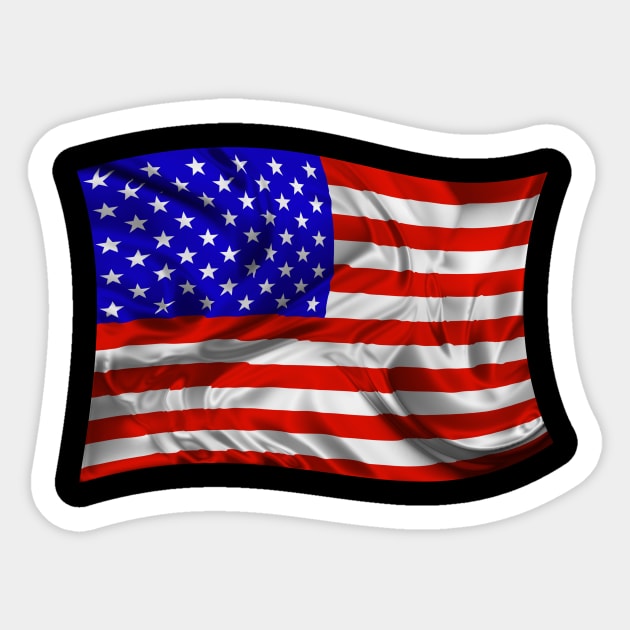 Waving USA Flag Sticker by BluedarkArt